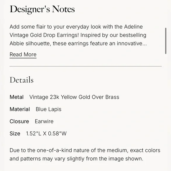 NWT Kendra Scott Vintage Adeline Earring - Picture 5 of 5